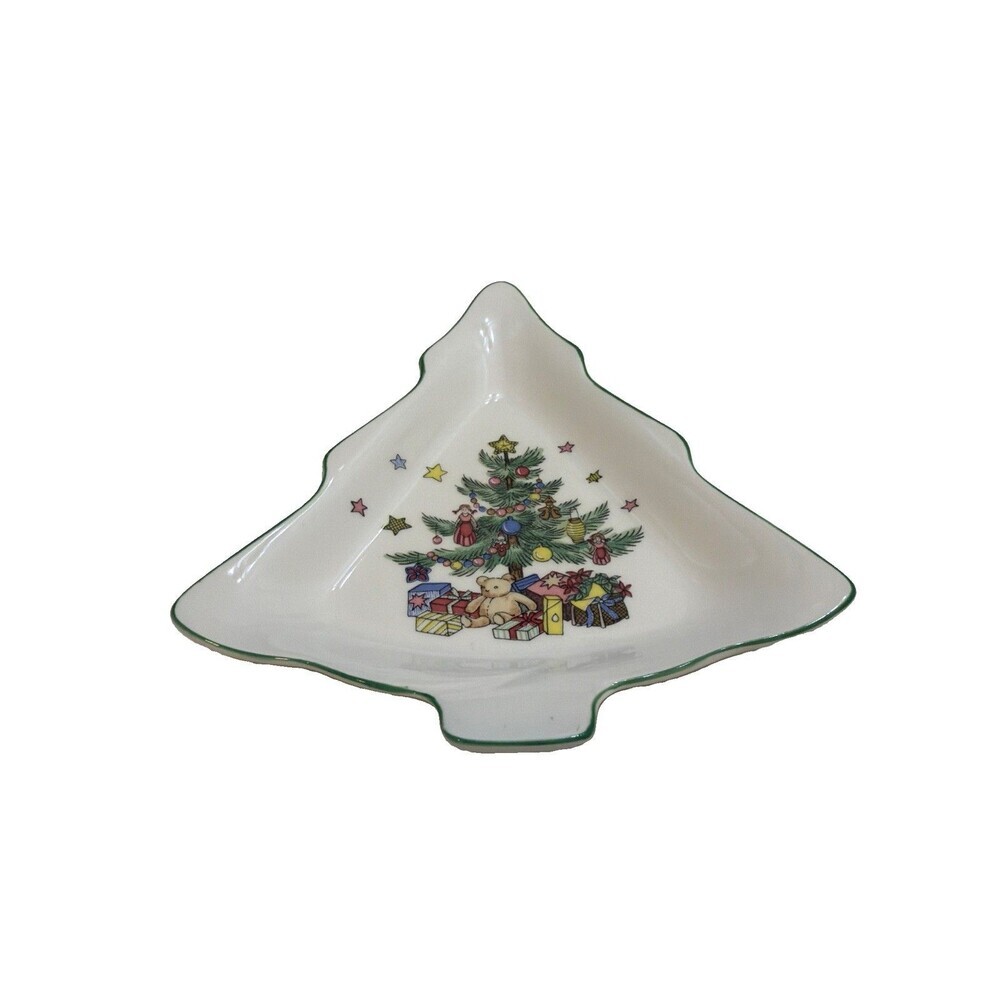 Vintage Nikko Of Japan Candy Treat Dish Christmas Tree Shaped 6.25” Classic - Picture 2 of 4